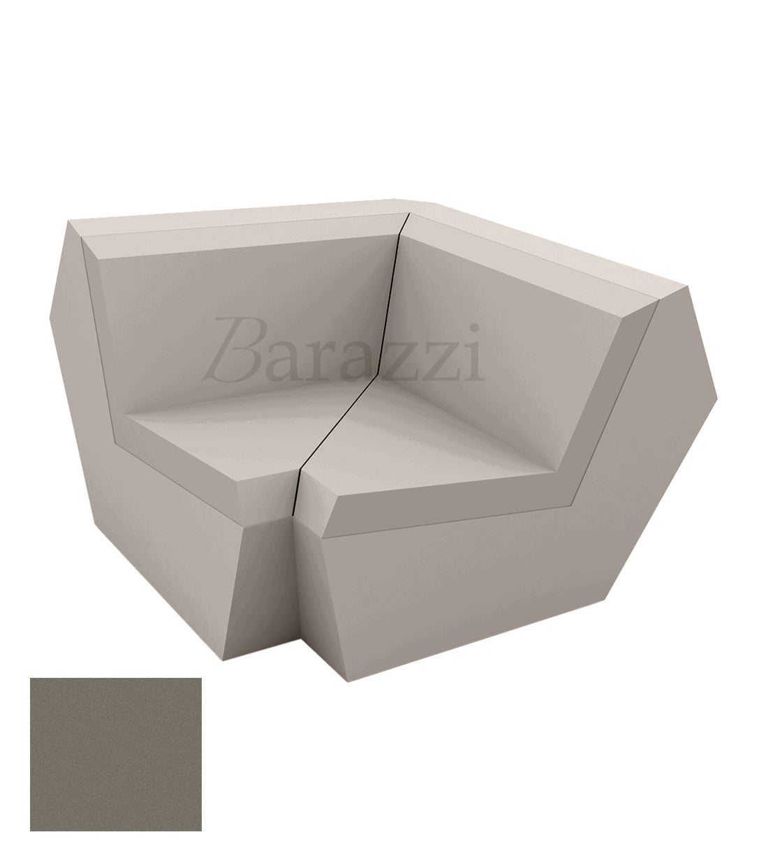 FAZ Sofa Angle 90 Taupe Polyethylene Mat Vondom