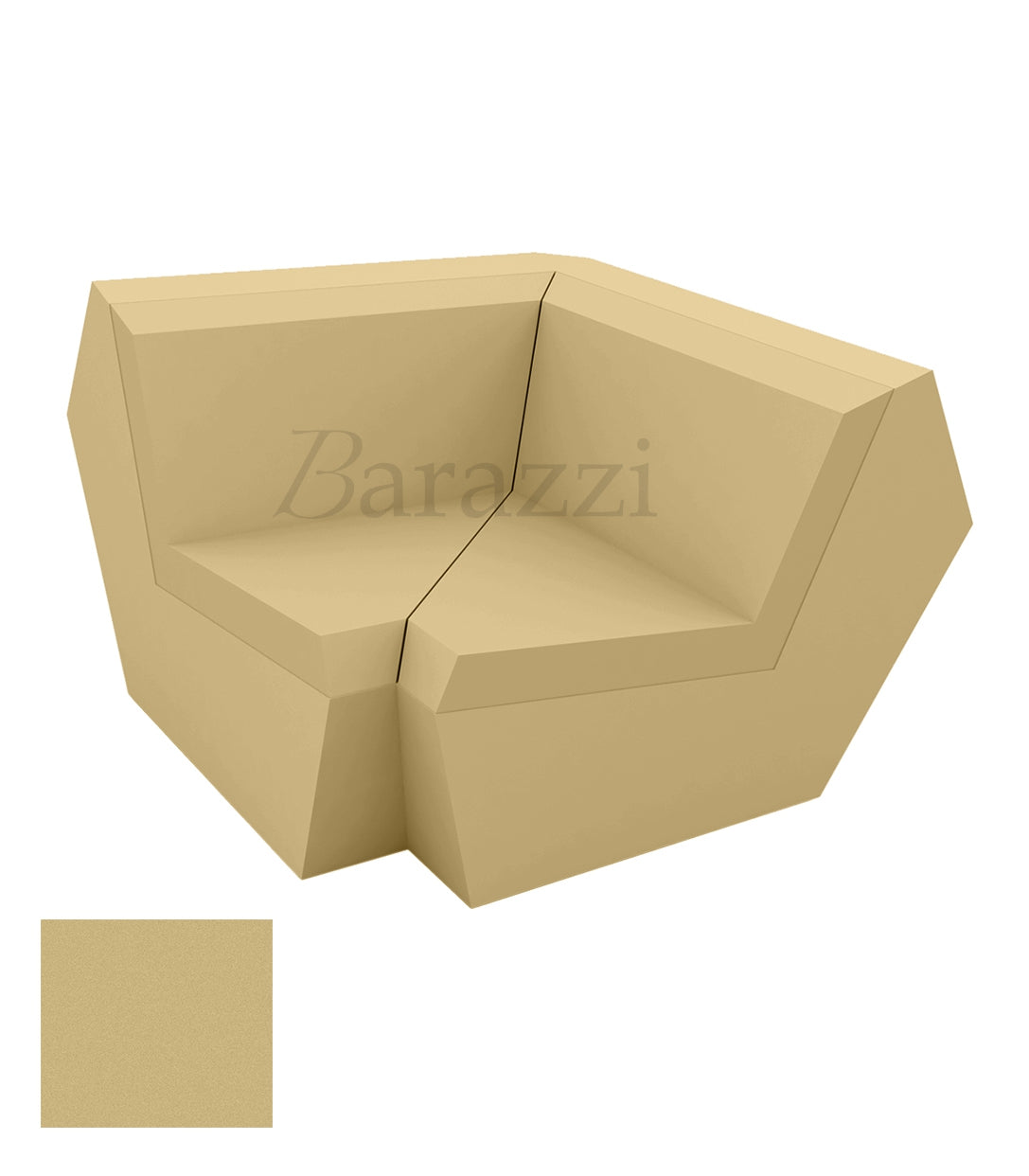 FAZ Sofa Angle 90 Beige Polyethylene Mat Vondom