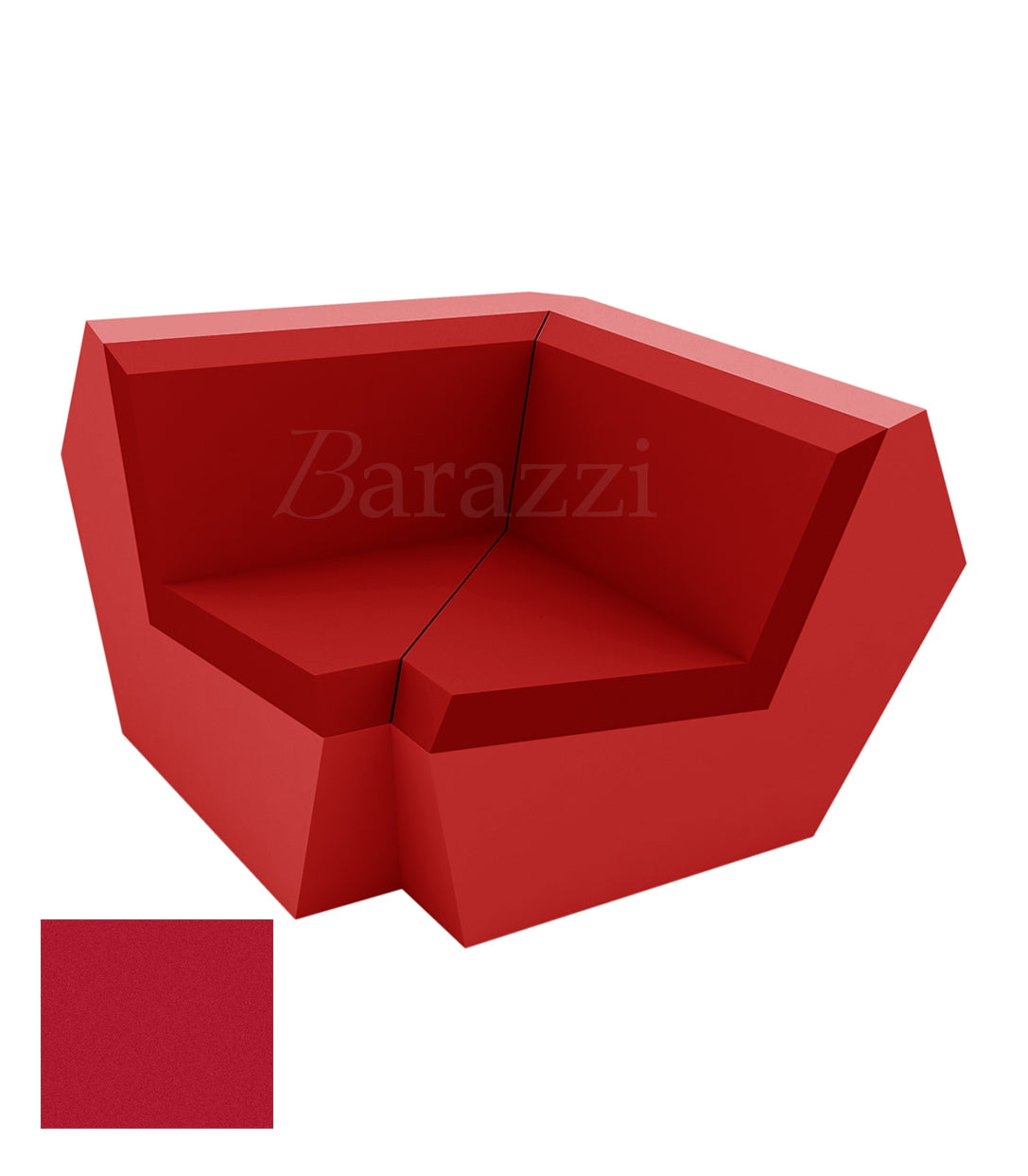 FAZ Sofa Angle 90 Rouge Polyethylene Mat Vondom
