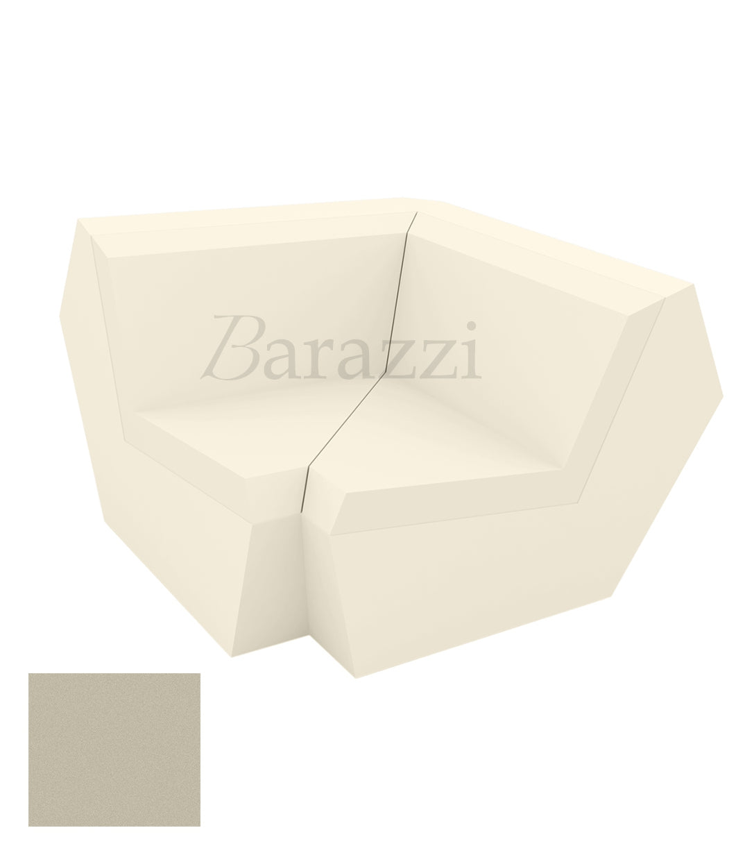 FAZ Sofa Angle 90 Ecru Polyethylene Mat Vondom