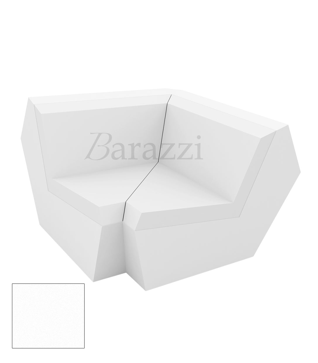 FAZ Sofa Angle 90 Blanc Polyethylene Mat Vondom