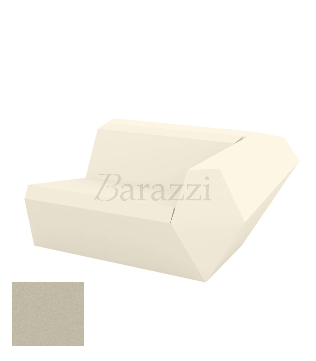 FAZ Sofa Gauche Ecru Polyethylene Mat Vondom