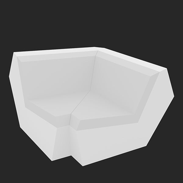 Faz Sofa Corner 90 RGB White Led Light Seat by Vondom