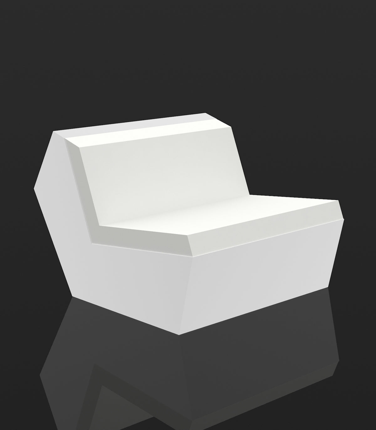 Faz Sofa Armless Vondom White Light Version Chaiselongue