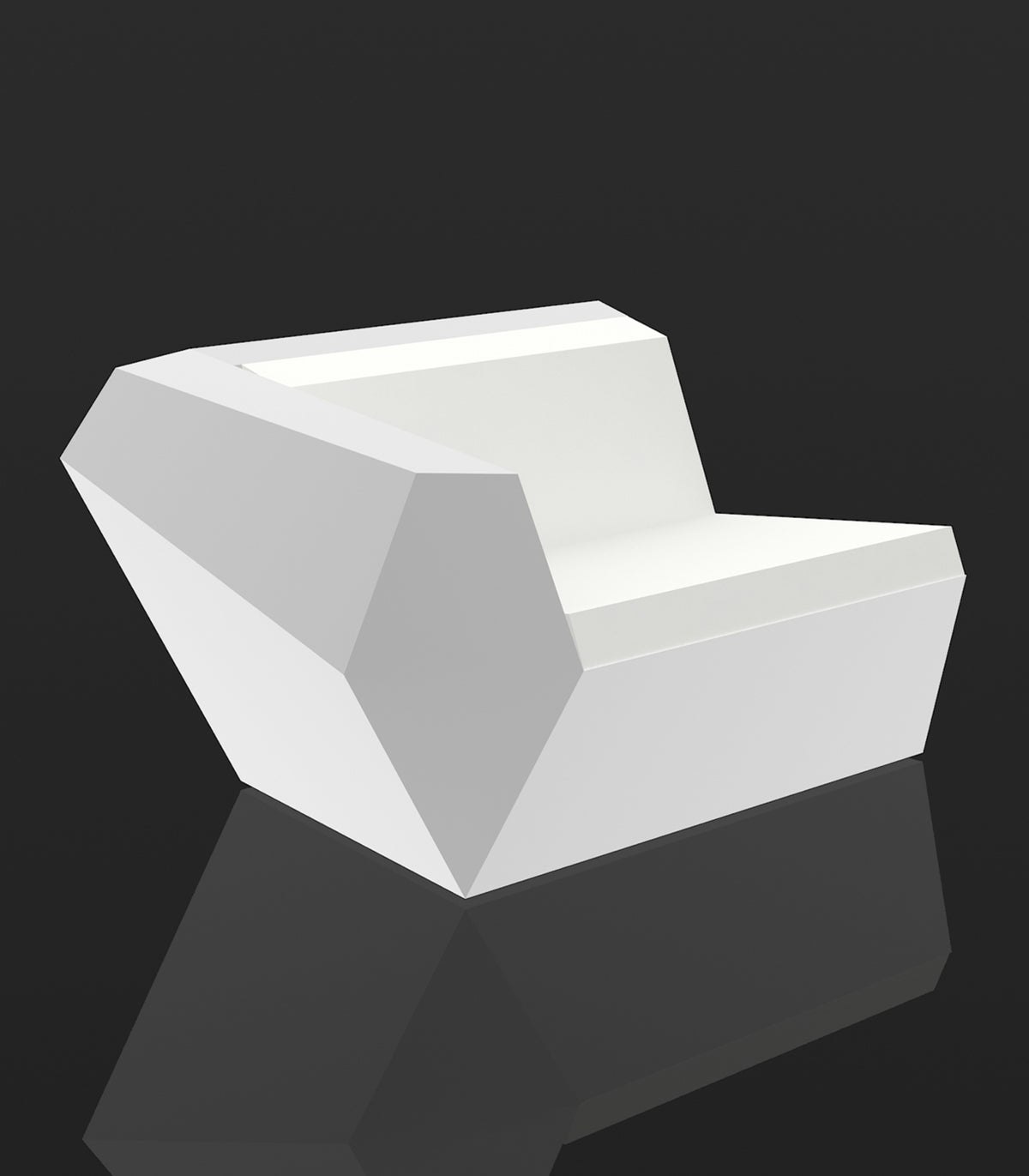 Faz Sofa Droit Vondom Meridienne version lumineuse blanche