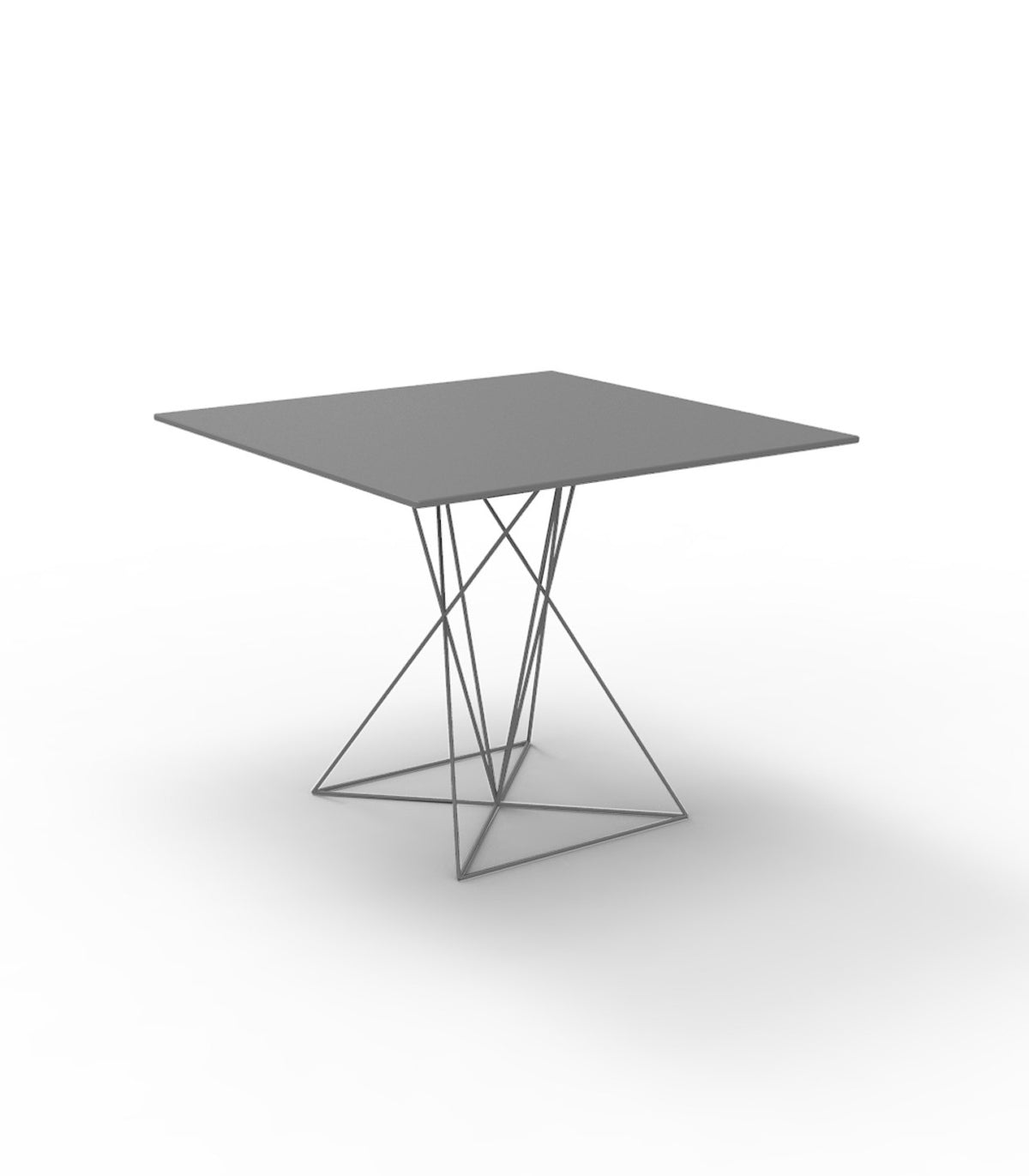 FAZ Table Carrée Inox Vondom - gris acier