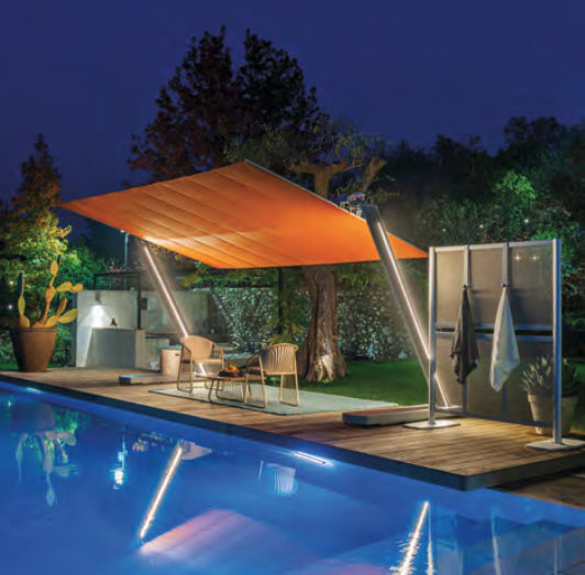 Flexy Zen Parasol Grand Taille - La structure en aluminium et la visserie en inox