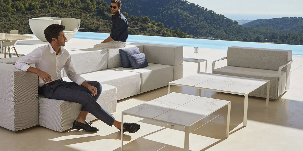 FRAME Square Coffee Table - White Aluminum Coffee Table - Vondom