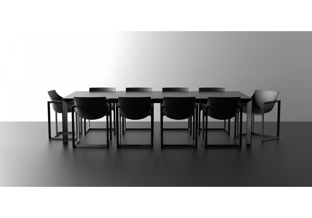 FRAME Table Rectangulaire en Aluminium - Bord Noir - Vondom