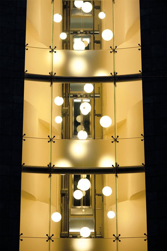 Levels in Building with GLOBO spherical Lamps and other mixed sizes
