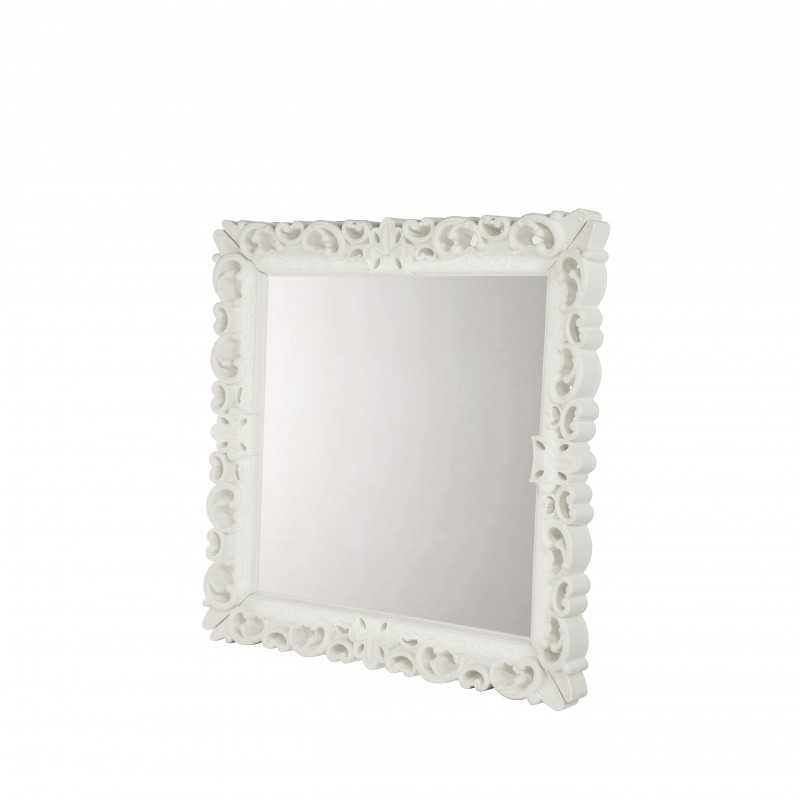 MIRROR OF LOVE L Milky White Large Neo Baroque Mirror Design Square
