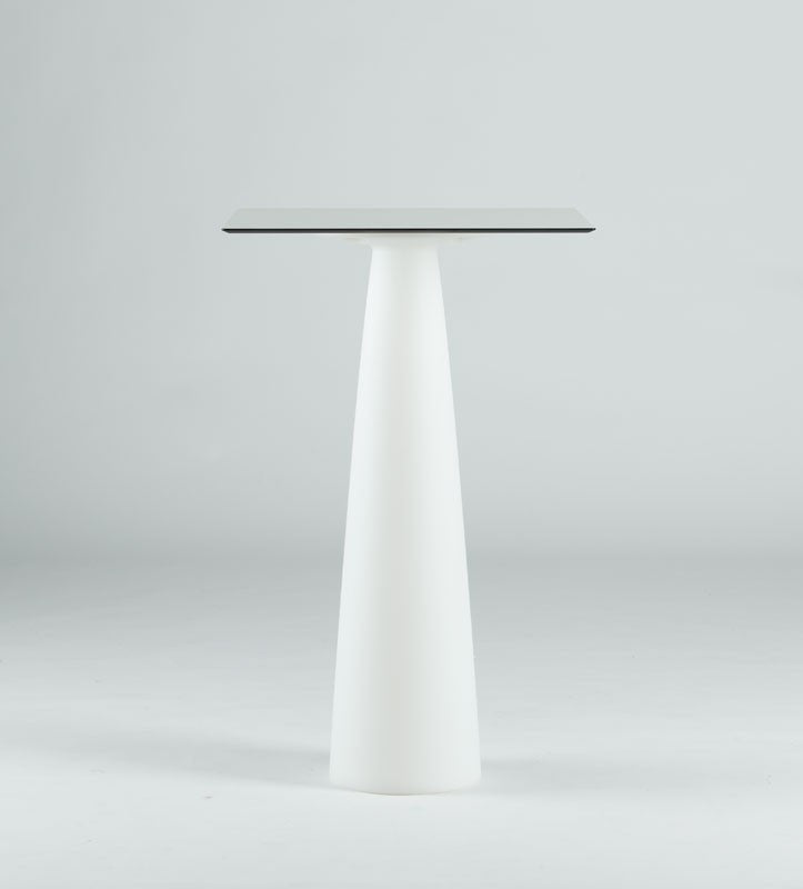Hopla 110 Laqué - Table Haute Ronde Pied Conique Laqué - Slide Design