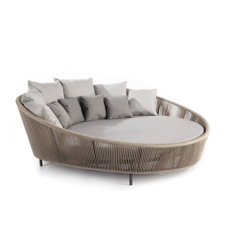 RODONA Round Rope Sun Lounger with Cushions