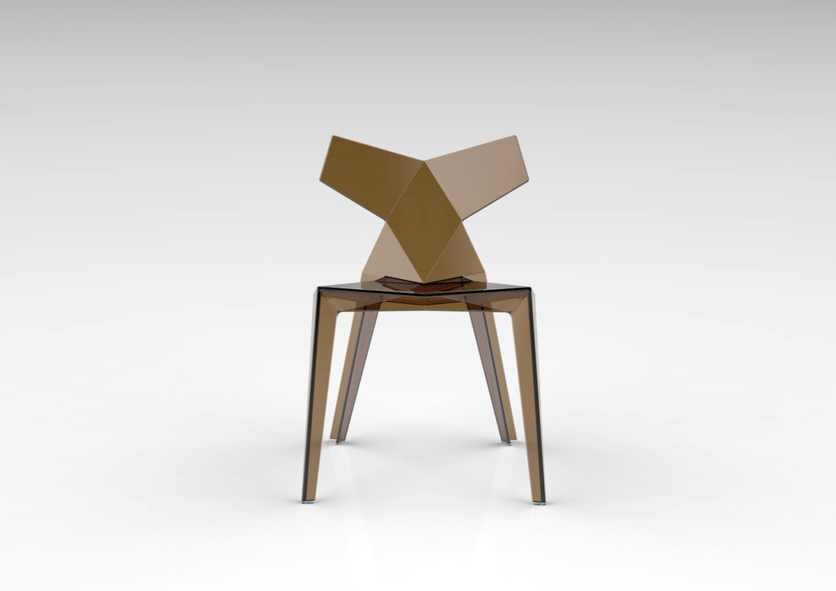Chaise Exterieure design KIMONO en polycarbonate bronze translucide