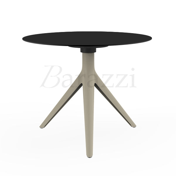 Table Basse a Trepied MARI-SOL Ecrue et Plateau Noir Usage Professionnel