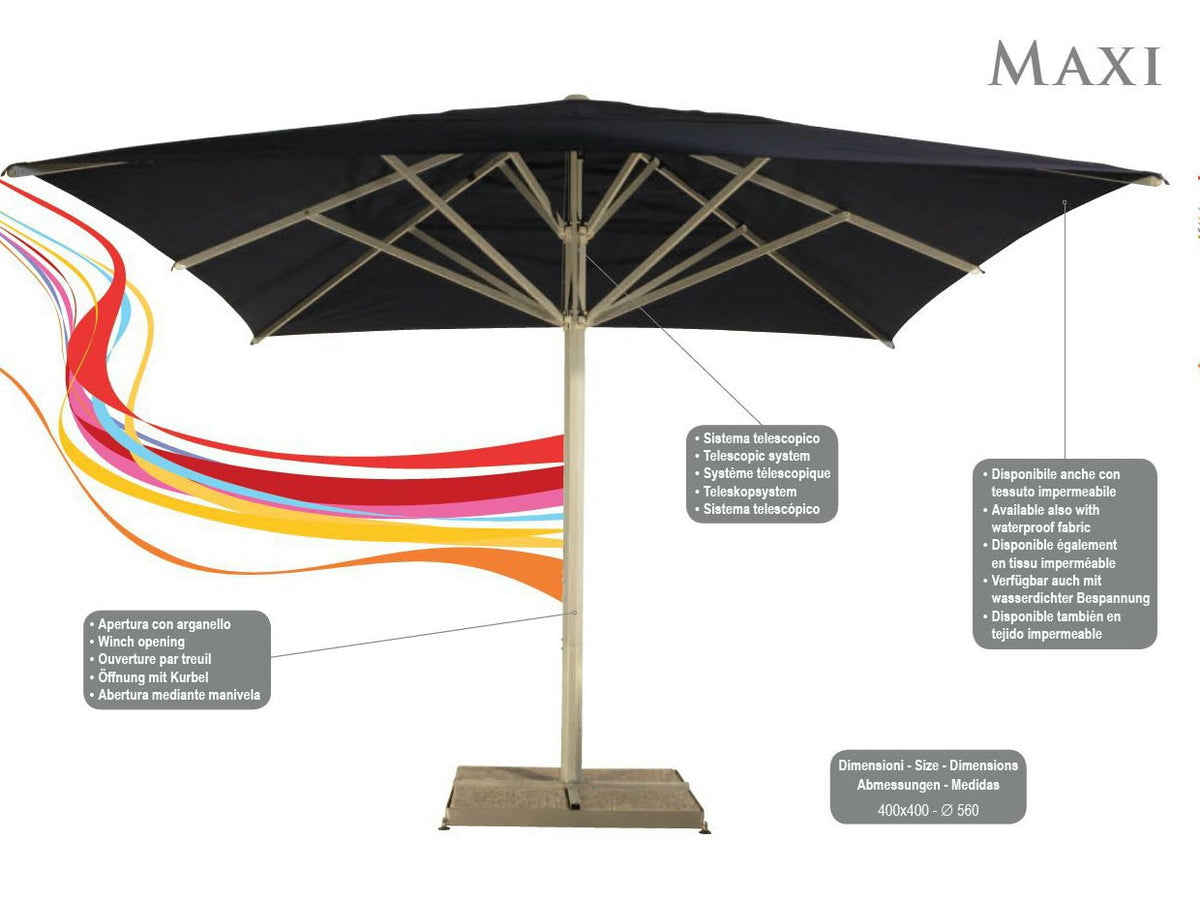 Maxi - Square Parasol with Central Base - Fim