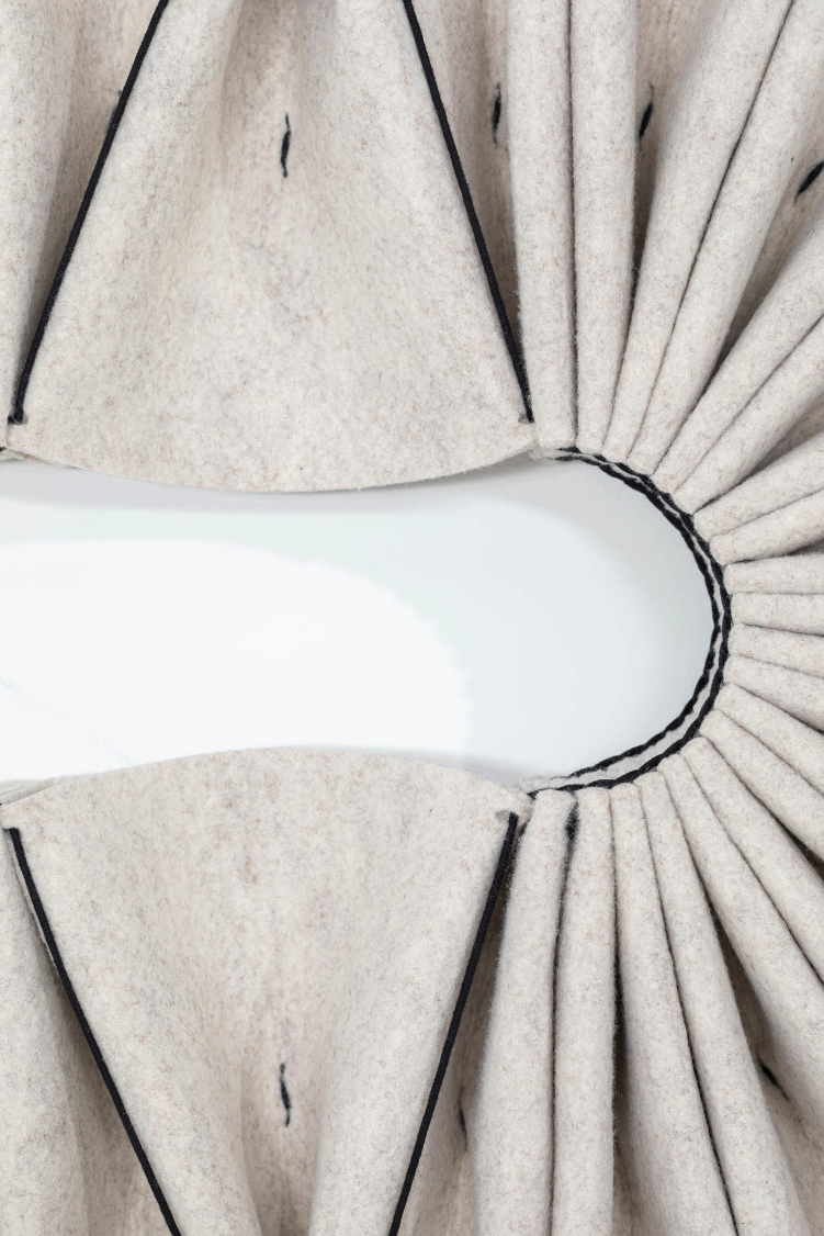 Oval Shaped Acoustic Wall Mount ACOUSTIC PLEAT Edel Long BuzziSpace