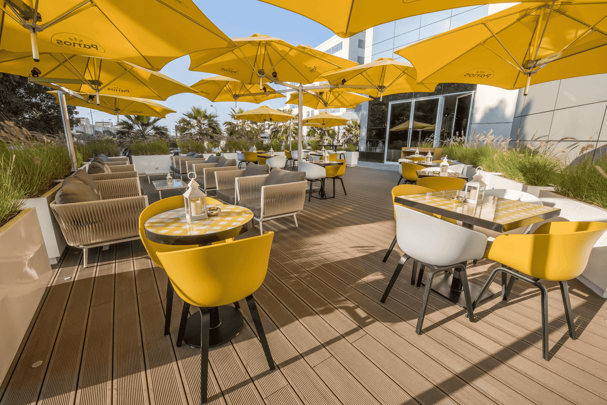Central Post Parasol - PARAFLEX DUO 460 x 230 - Double rectangular umbrella