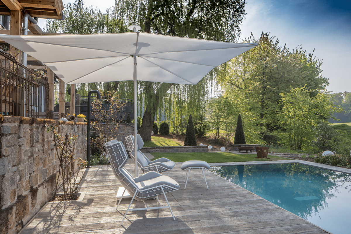Umbrella without visible ribs INFINA 250 UMBROSA - Central Mast