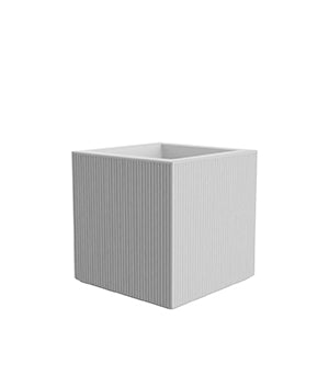 POT GATSBY CUBIC 50 cm - Ribbed Cubic Pot