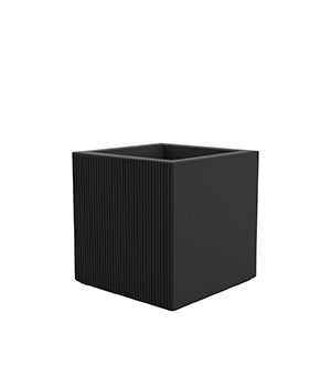 POT GATSBY CUBIC 50 cm - Ribbed Cubic Pot