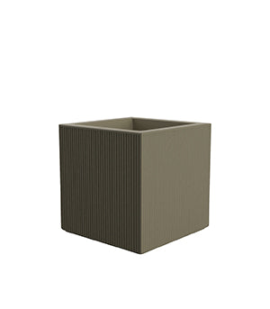POT GATSBY CUBIC 50 cm - Ribbed Cubic Pot