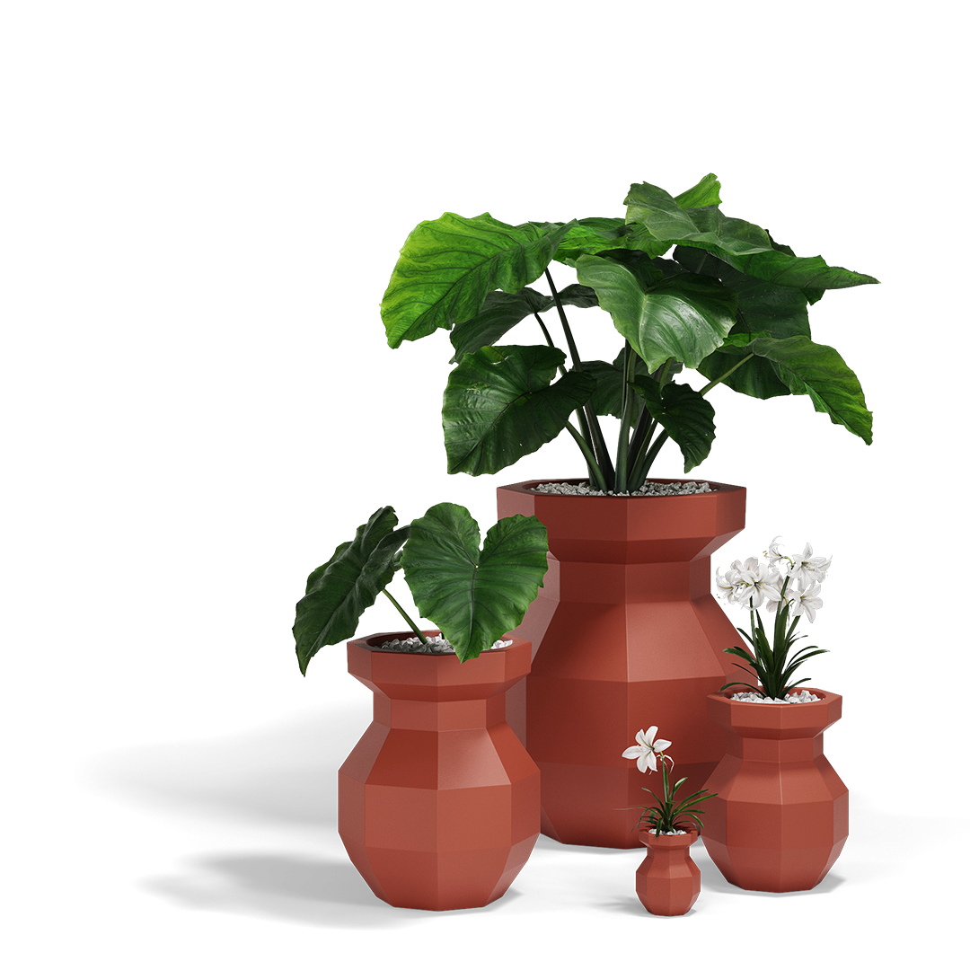 Flowers in Yuri Origami flower pot by Vondom