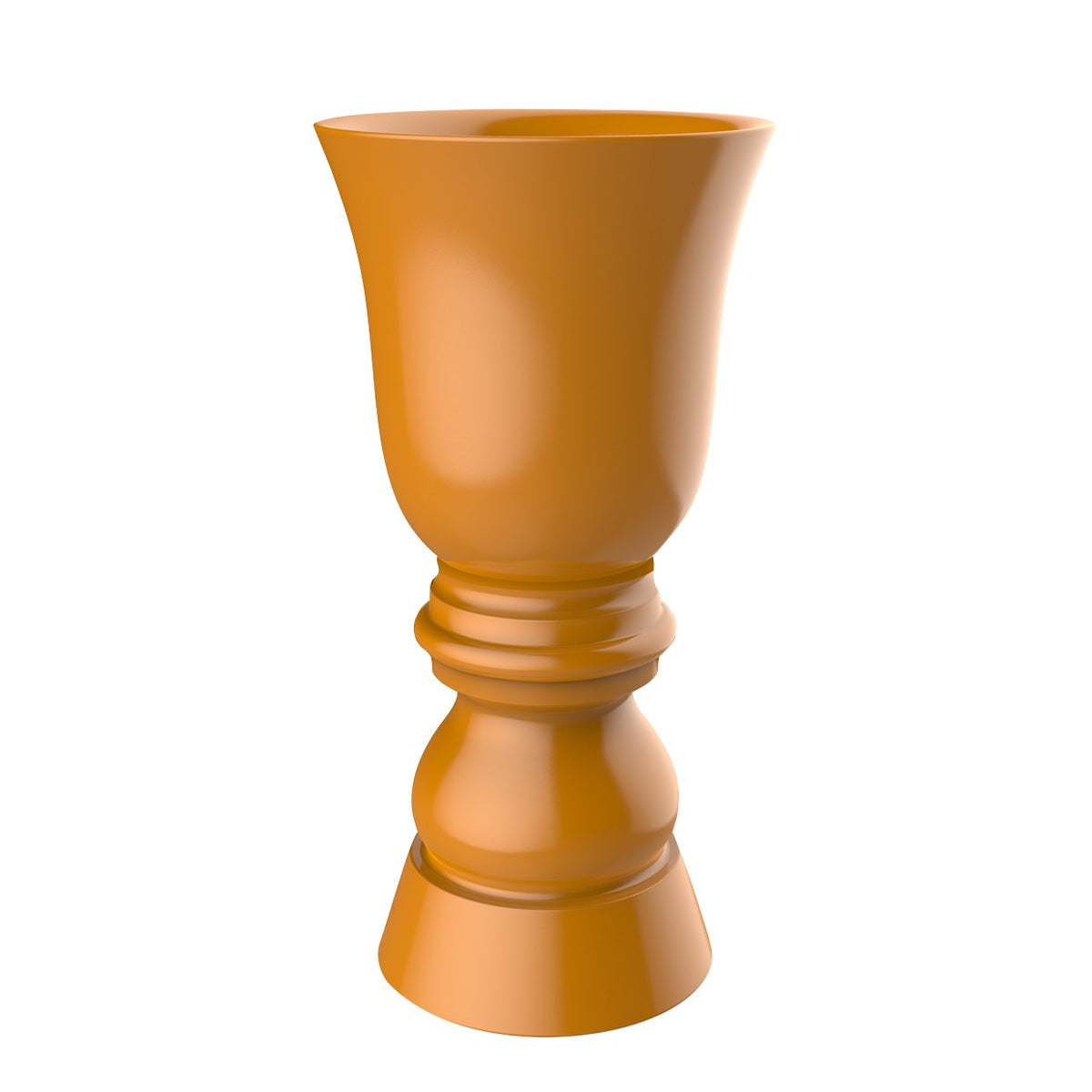 planter laquered XL chess piece form suave planter 60 inches orange