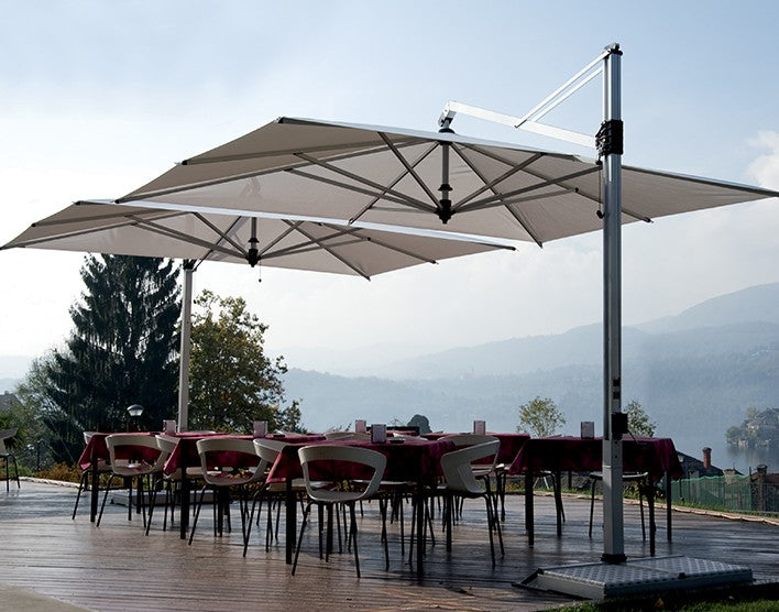 Professional cantilever parasol 3x3 beige, quality wind resistance