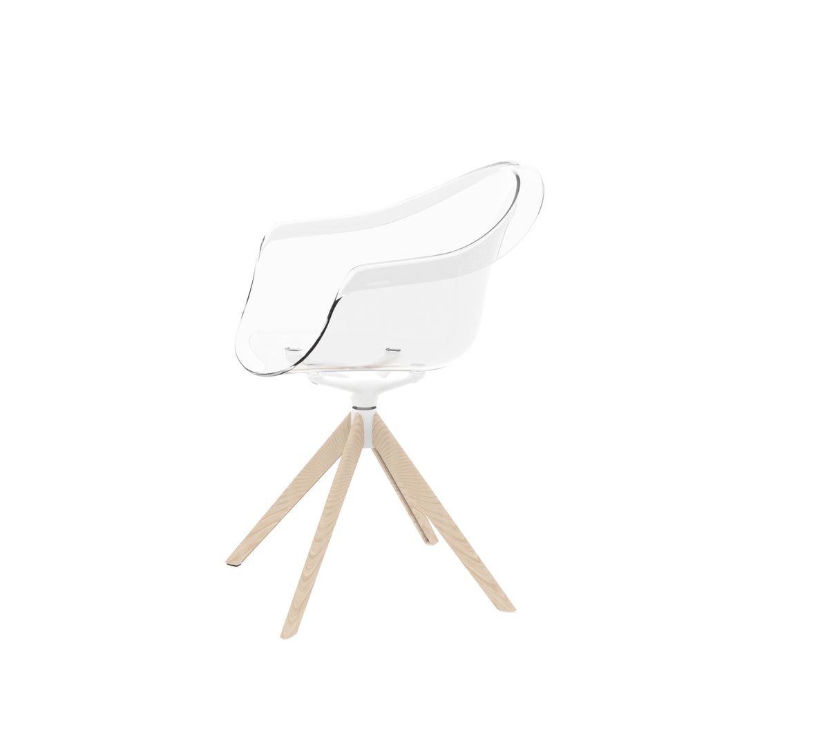 INCASSO SWIVEL ARMCHAIR WITH WOODEN LEGS - Siége Pivotant Pied en bois