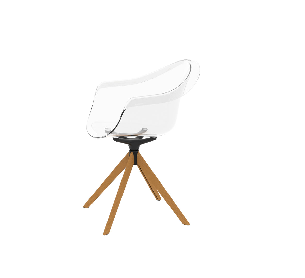 INCASSO SWIVEL ARMCHAIR WITH WOODEN LEGS - Siége Pivotant Pied en bois