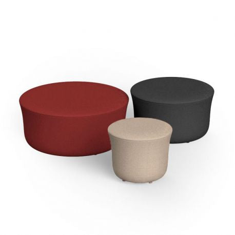 SUAVE OTTOMAN - Round Outdoor Fabric Pouf - VONDOM