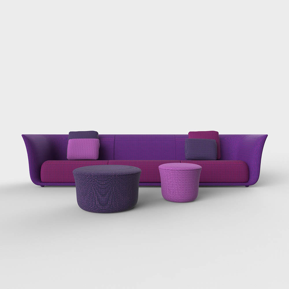 SUAVE Sofa Armless - Outdoor Fabric Bench - VONDOM