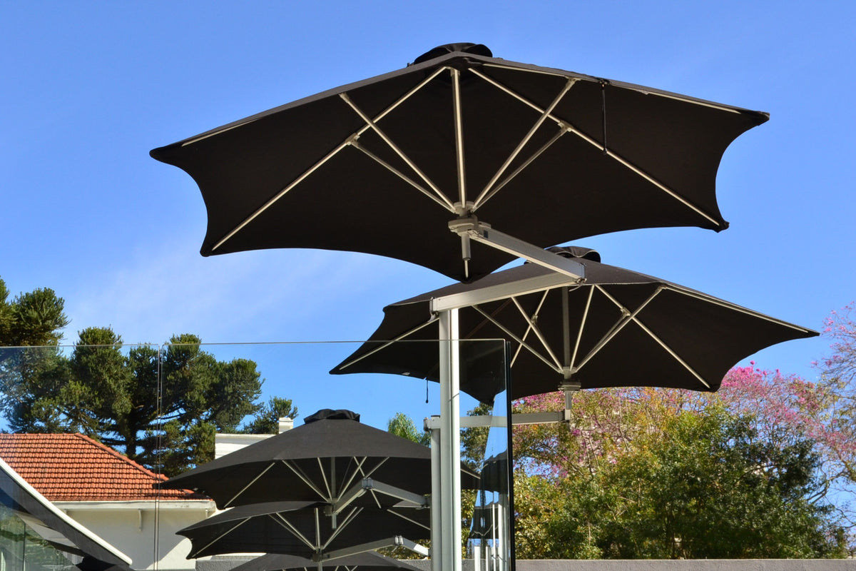 PARAFLEX DUO 380 x 190 - Double Umbrella With Flexible arms and Central Post
