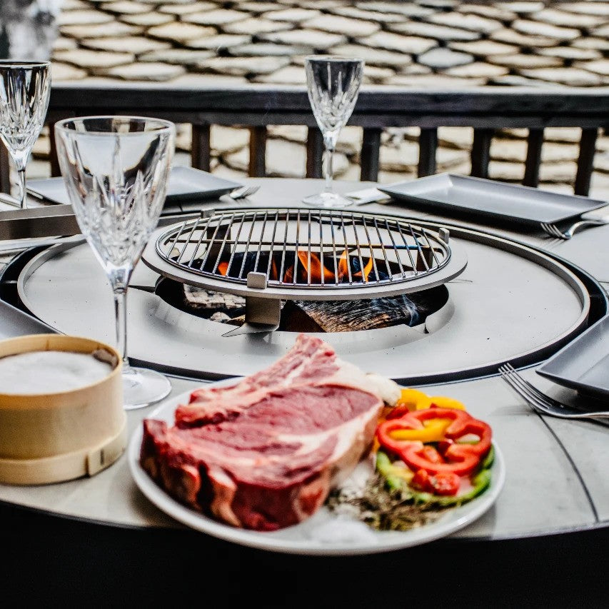 Table with Central Plancha - Optional Grill - VULX