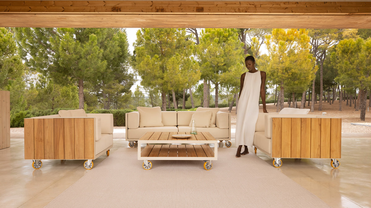 VINEYARD EXTRA-LARGE COFFEE TABLE - Outdoor Wooden Coffee Table