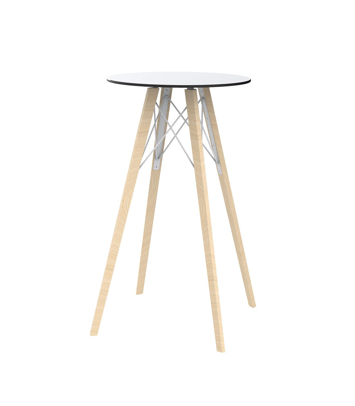 FAZ WOOD HIGH TABLE Ø60X105 - Round Wooden High Table