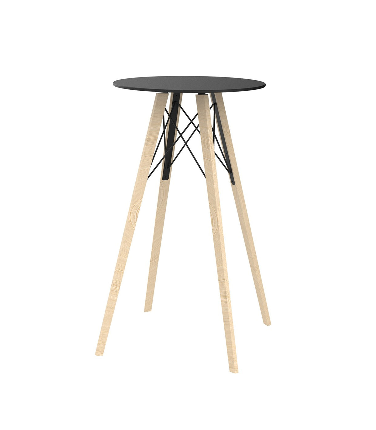FAZ WOOD HIGH TABLE Ø60X105 - Round Wooden High Table