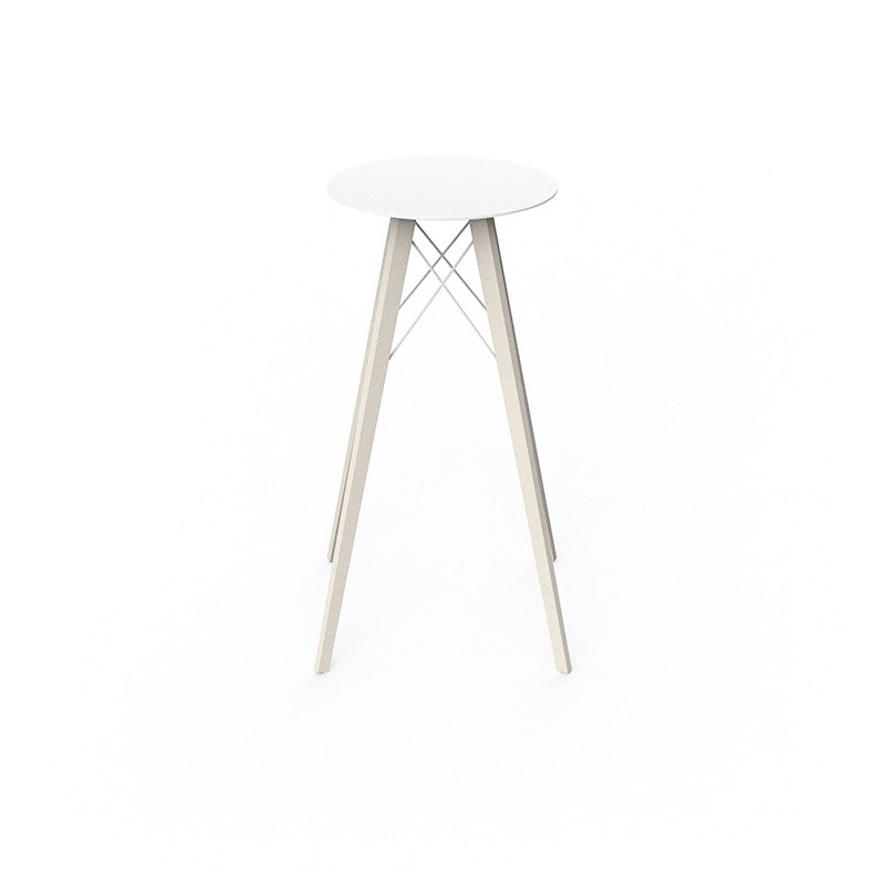FAZ WOOD HIGH TABLE Ø50X105 - Round Wooden Eating Table