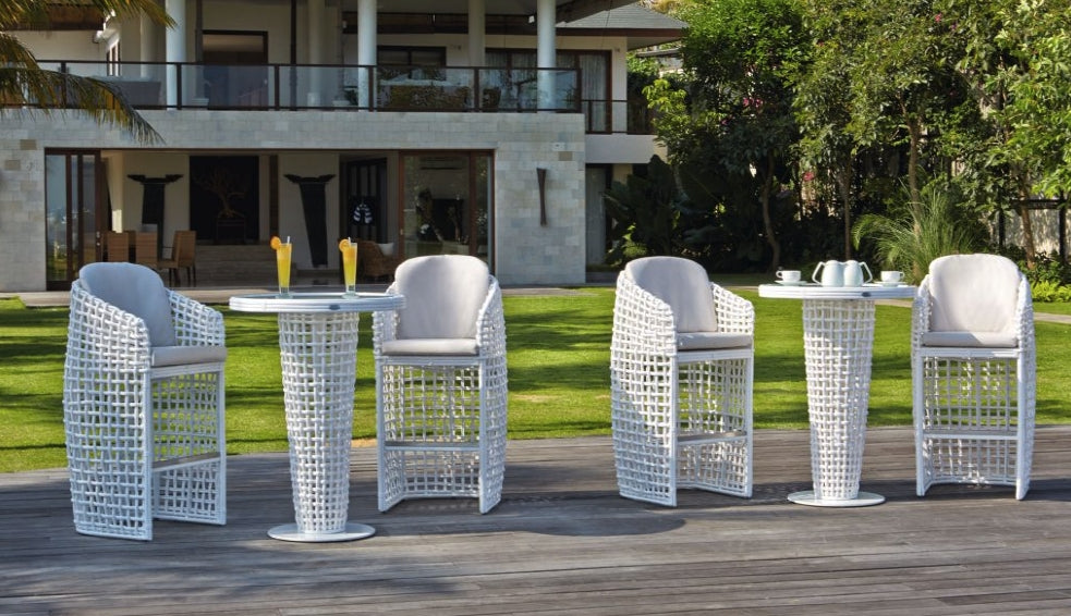 Tabouret de bar design tressée - chaise haute tressée design DYNASTY Skyline Design