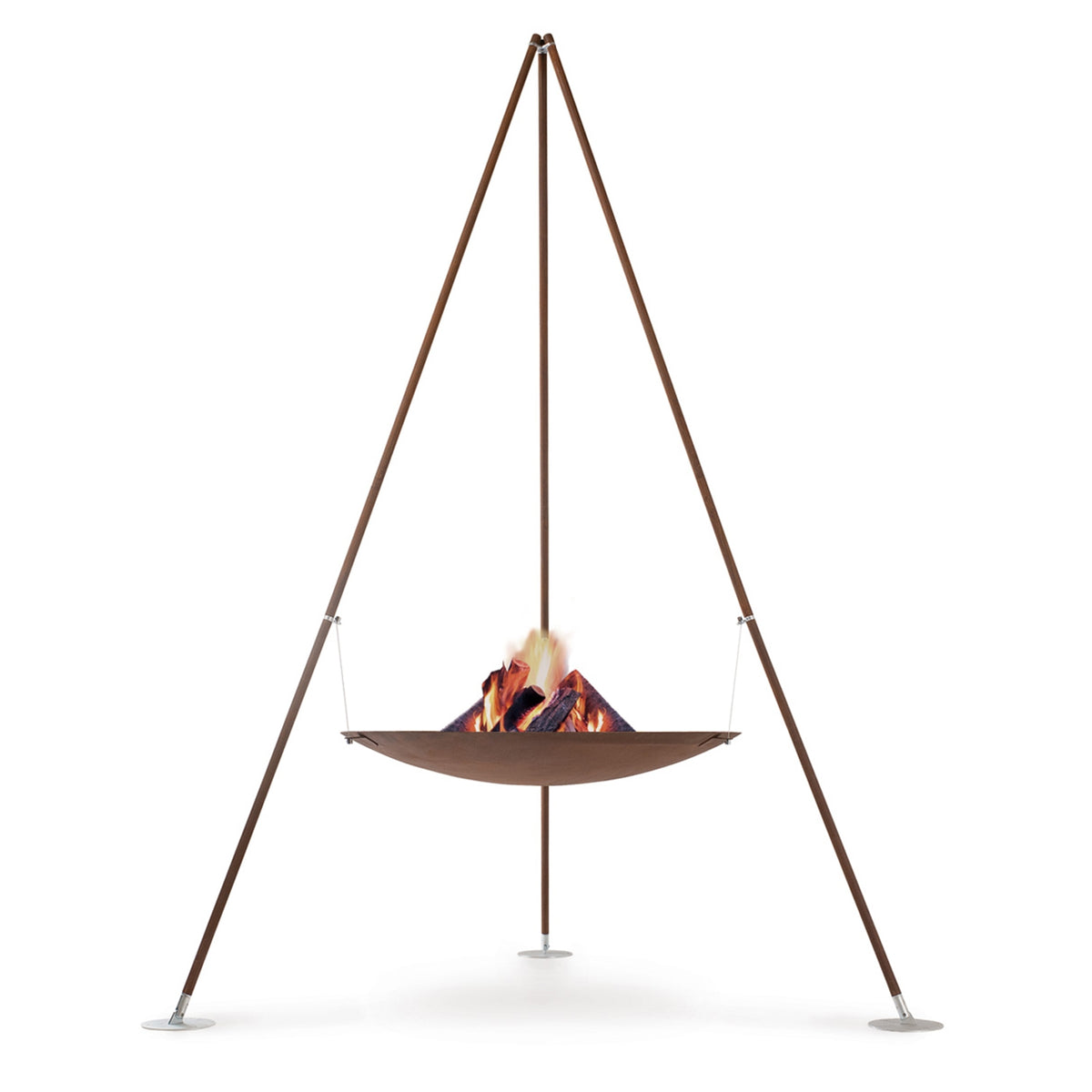 TRIPEE Outdoor Tripod Fire Pit Corte Rust Finish Steel