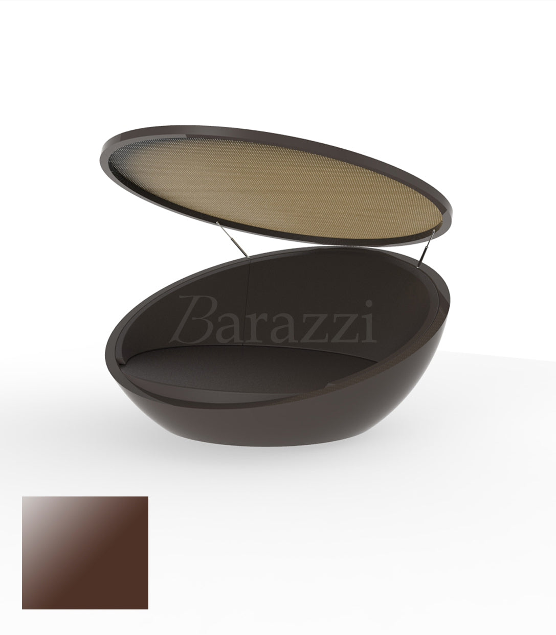 ULM Daybed Round with Parasol Bronze Polyethylene Lacquered Vondom