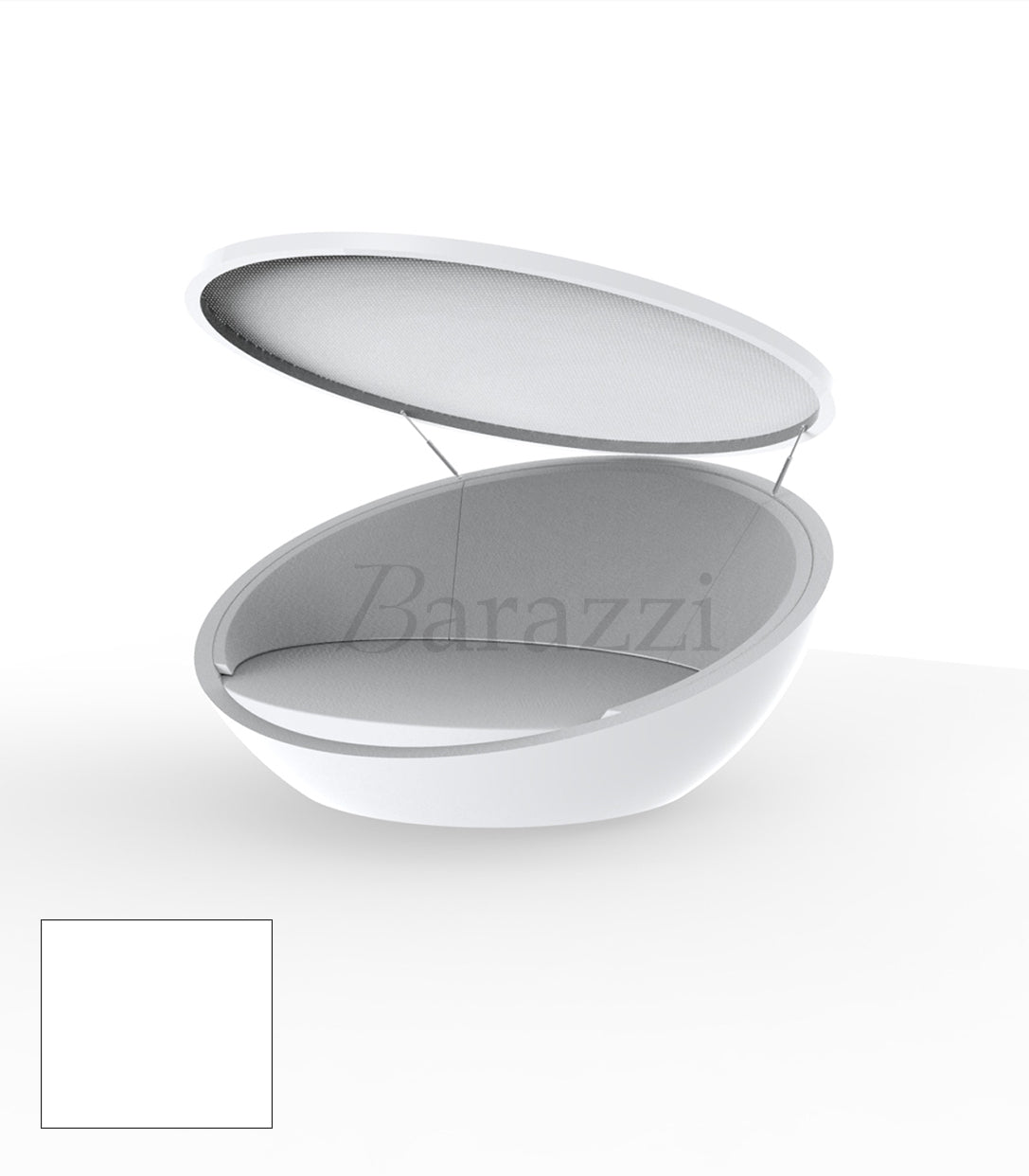 ULM Daybed Round with Parasol White Polyethylene Lacquered Vondom