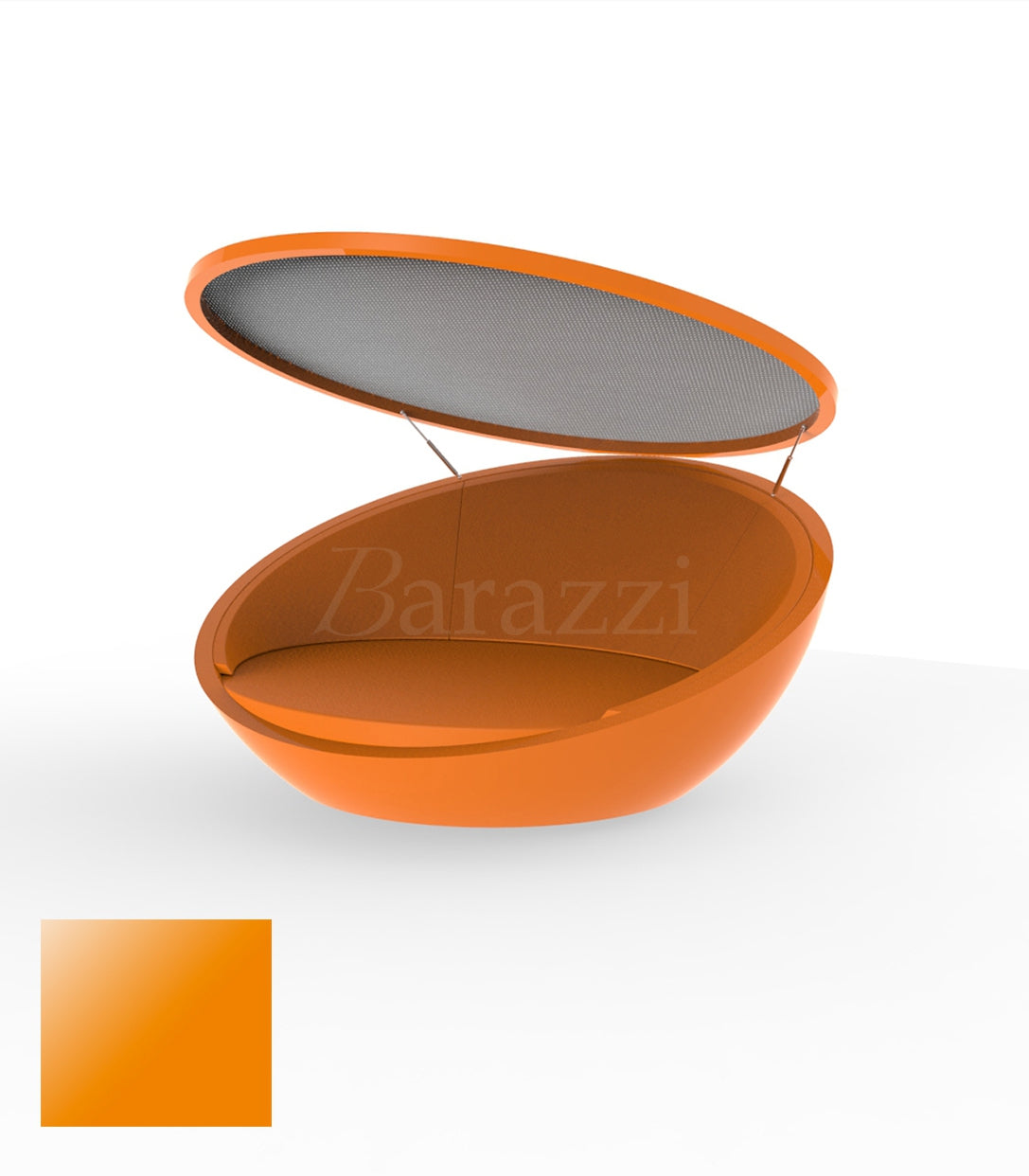 ULM Daybed Round with Parasol Orange Polyethylene Lacquered Vondom