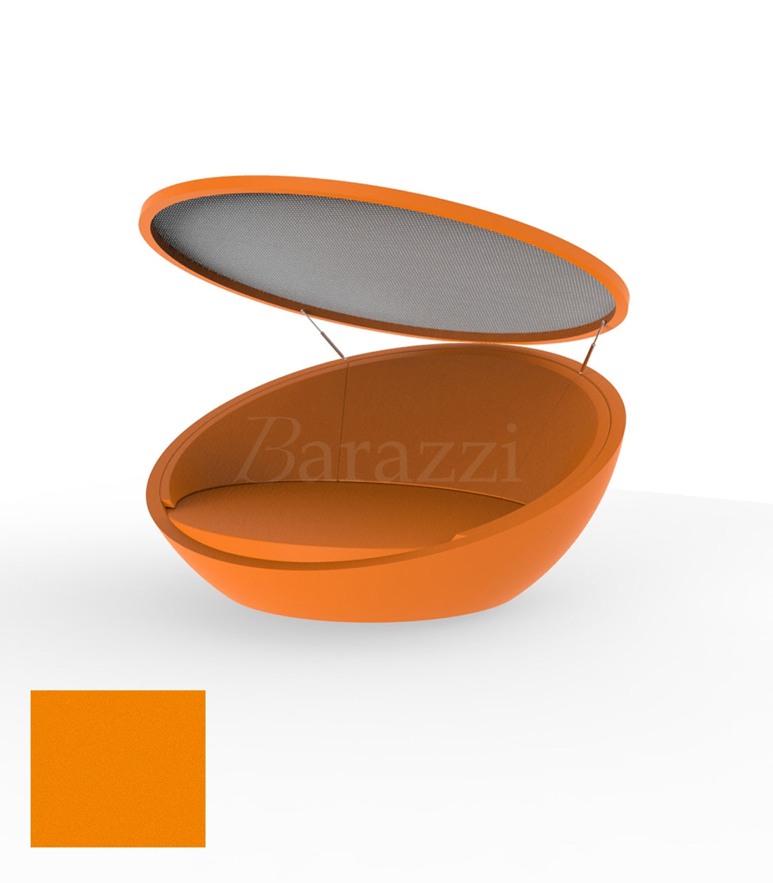 ULM Daybed avec Parasol Rond Orange Polyethylene Mat Vondom