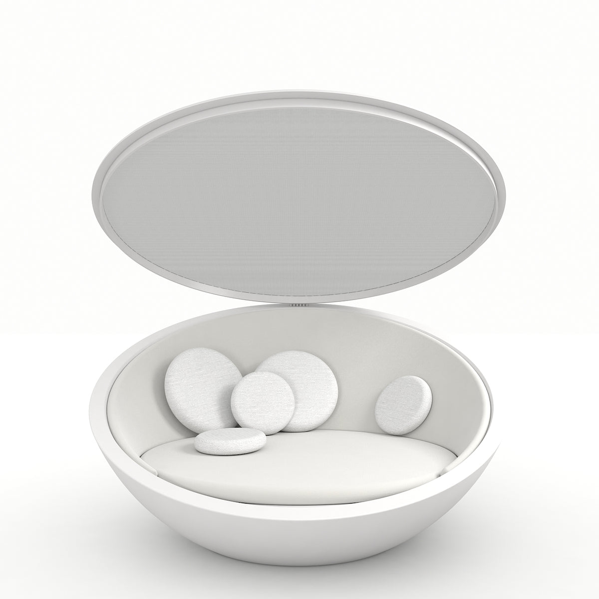 Demo 3D de face ULM Daybed de Ramon Esteve Designer Vondom Petits coussins en supplement