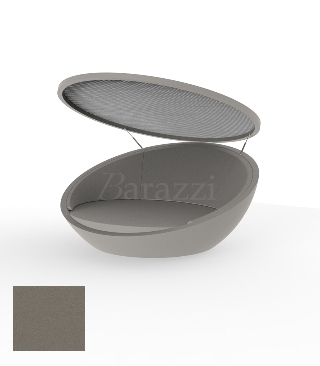 ULM Daybed avec Parasol Rond Taupe Polyethylene Mat Vondom