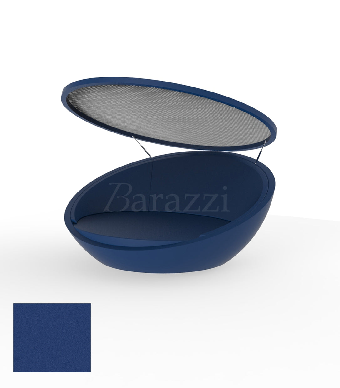 ULM Daybed avec Parasol Rond Bleu Polyethylene Mat Vondom