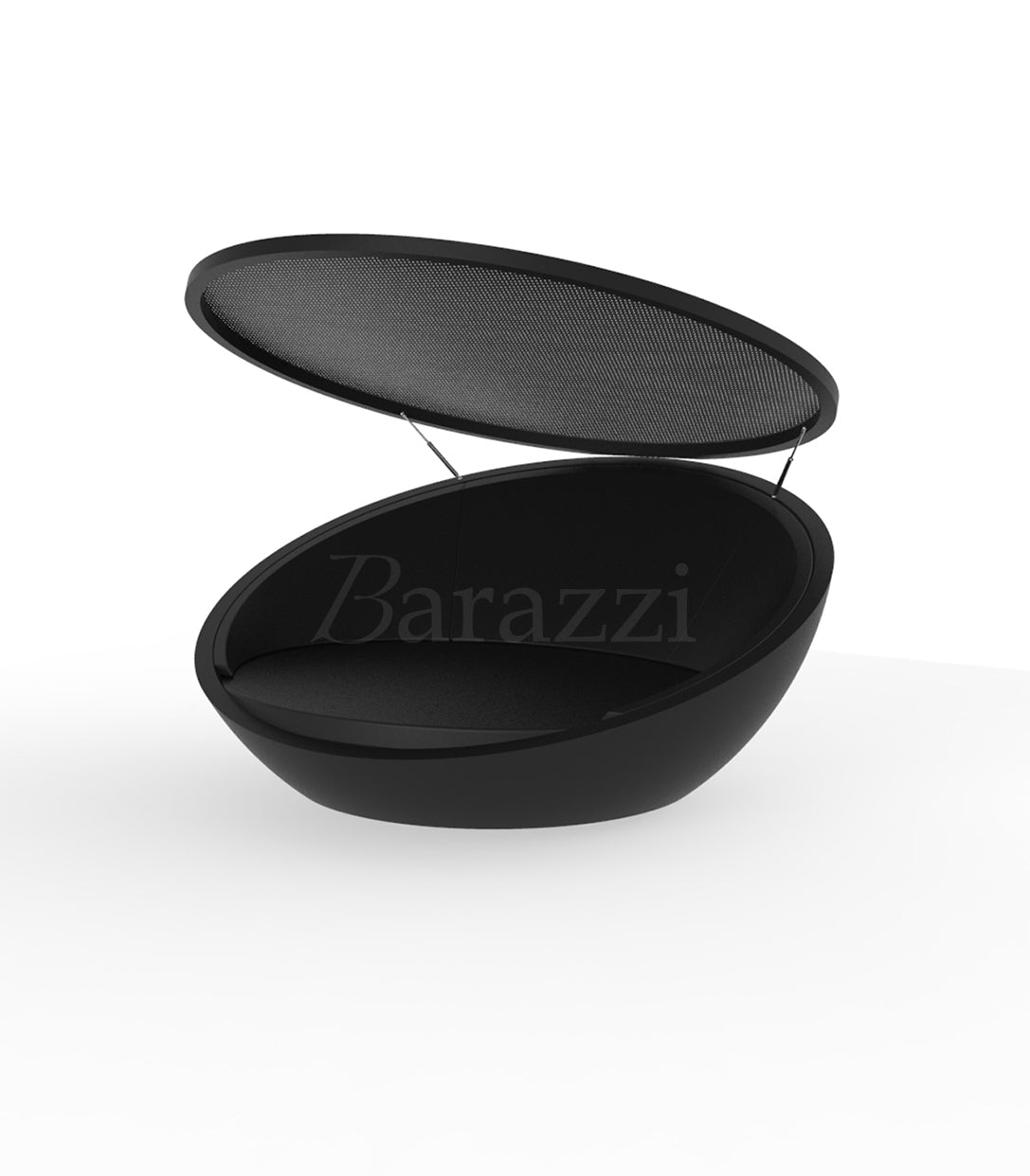ULM Daybed avec Parasol Rond Noir Polyethylene Mat Vondom