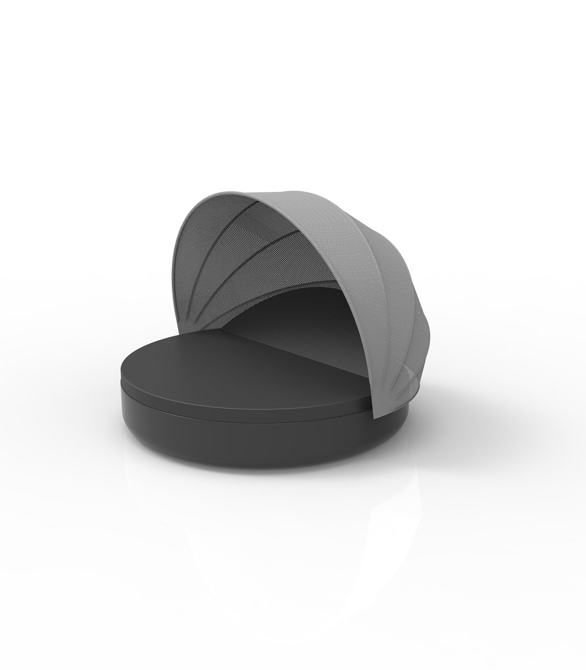 Lit Exterieur Oversize Anthracite avec Capote Acier et Appui-Tete ajustable